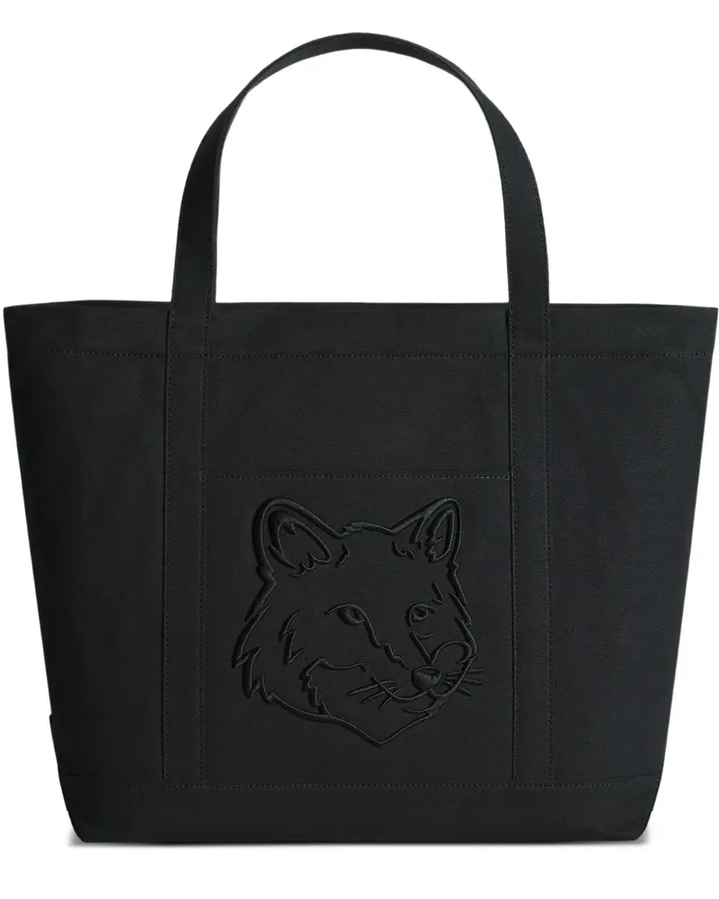 Kitsuné Große Fox Head Tote Bag - Schwarz Schwarz