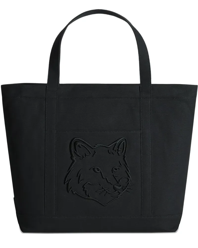 Kitsuné large Fox Head tote bag - Schwarz Schwarz