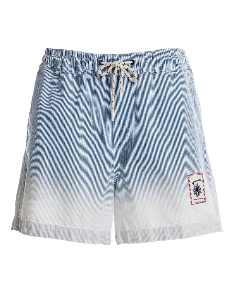 AGUA BENDITA Gestreifte Badeshorts - Blau Blau