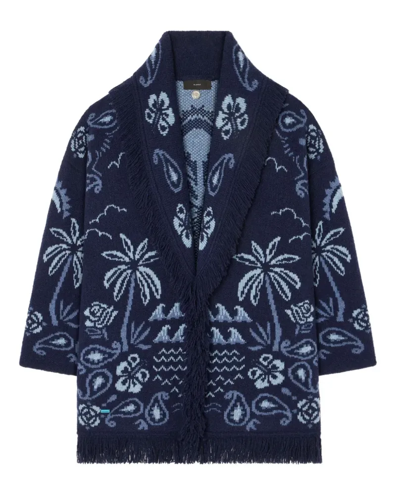 Alanui palm-tree fringed cardigan - Blau Blau