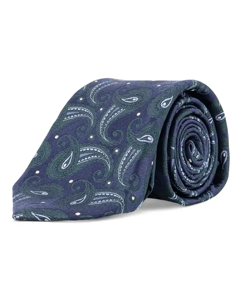 Kiton paisley-pattern tie - Blau Blau