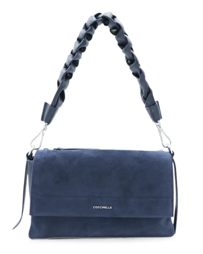 Coccinelle suede braided-handle shoulder bag - Blau Blau