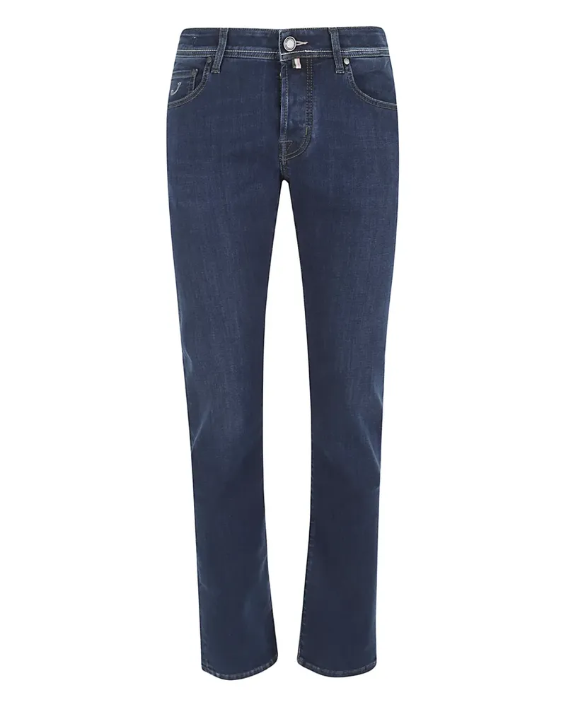 Jacob Cohën logo-patch jeans - Blau Blau