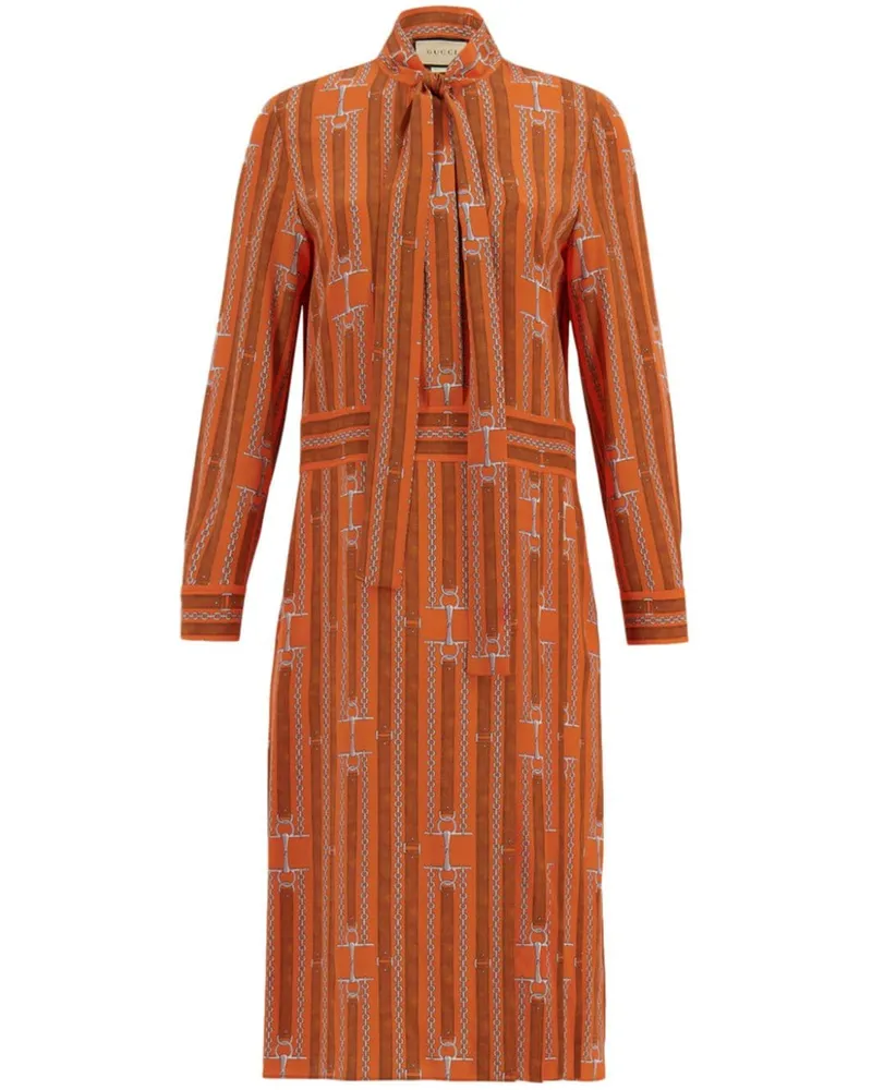 Gucci Midikleid mit grafischem Print - Orange Orange