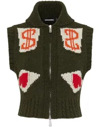 Dsquared2 Ärmelloser Cardigan Grün