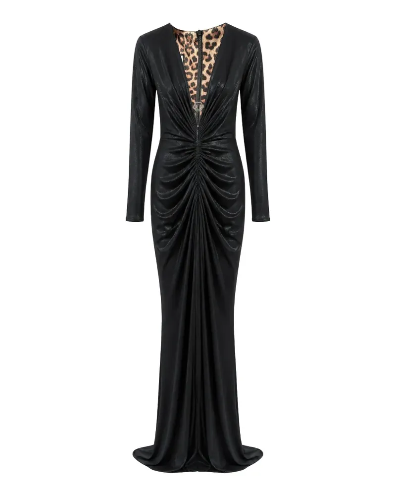 Philipp Plein shiny long dress - Schwarz Schwarz