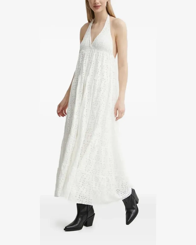 Desigual Neckholder-Maxikleid mit Ösenstickerei - Weiß Weiß