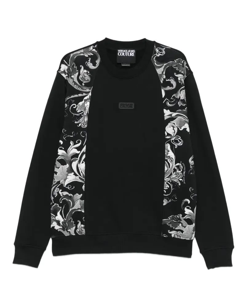 Versace Jeans Sweatshirt mit Barock-Print - Schwarz Schwarz