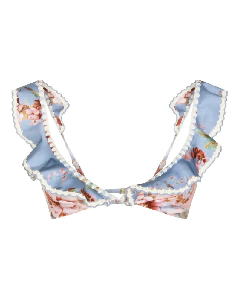 Zimmermann ruffled bikini top - Blau Blau
