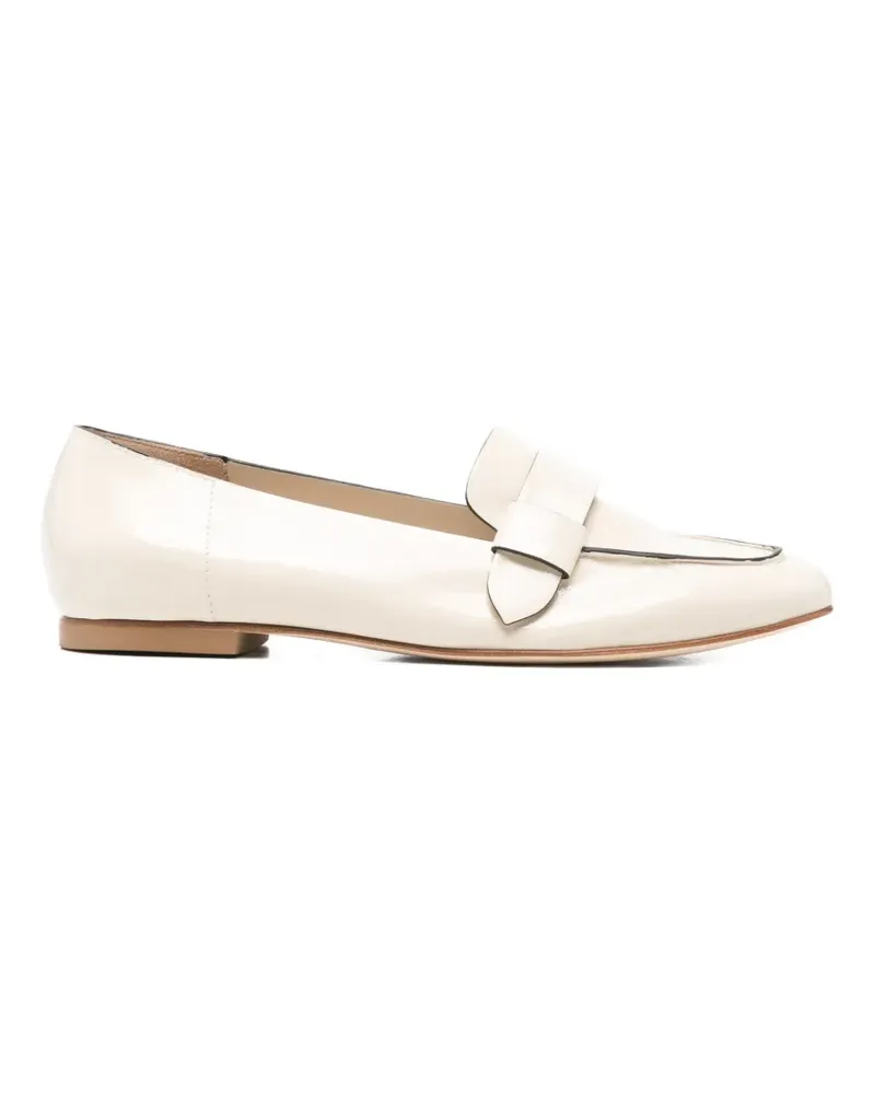 Anna F. patent-finish almond-toe loafers - Nude Nude