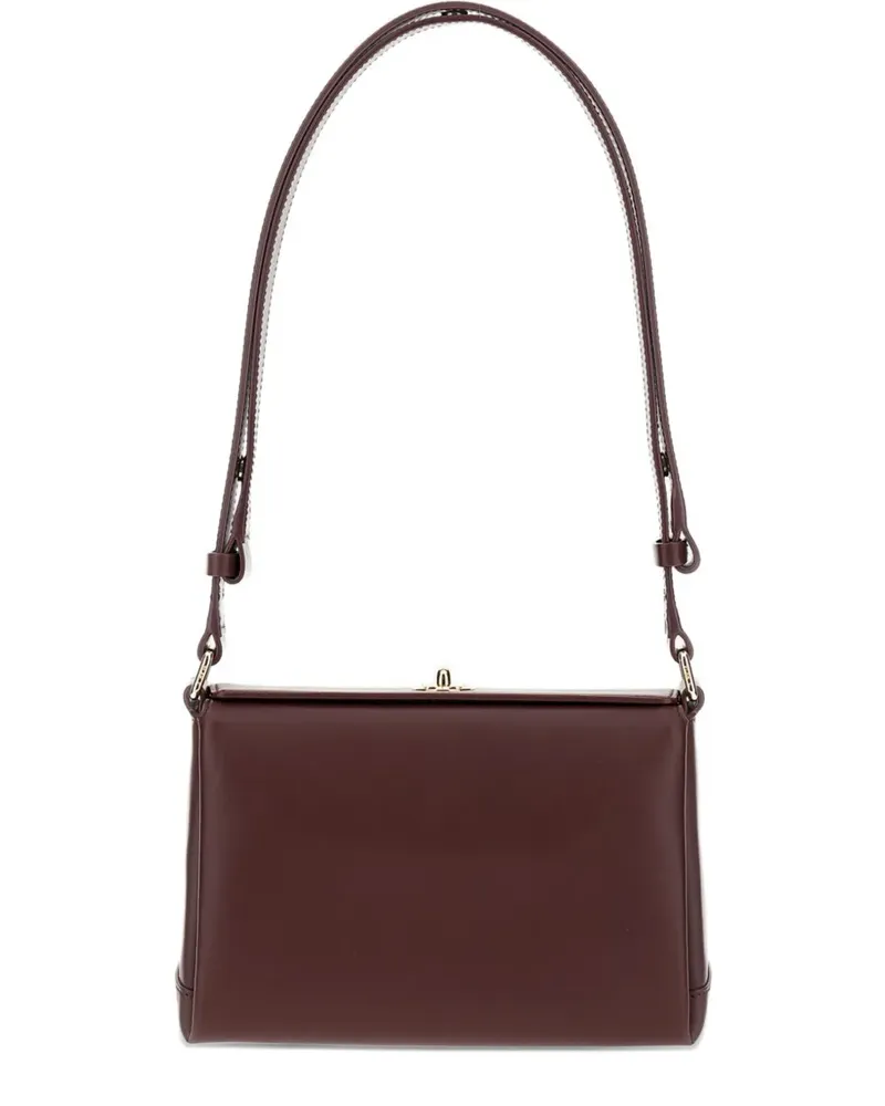PLAN C Schultertasche aus Leder - Rot Rot