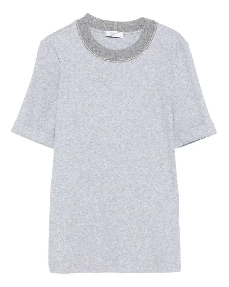 Peserico Verziertes T-Shirt - Grau Grau