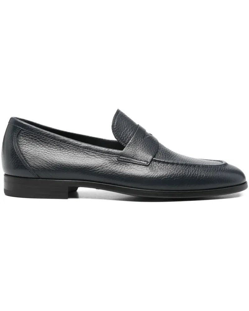 Magnanni almond-toe leather loafers - Blau Blau