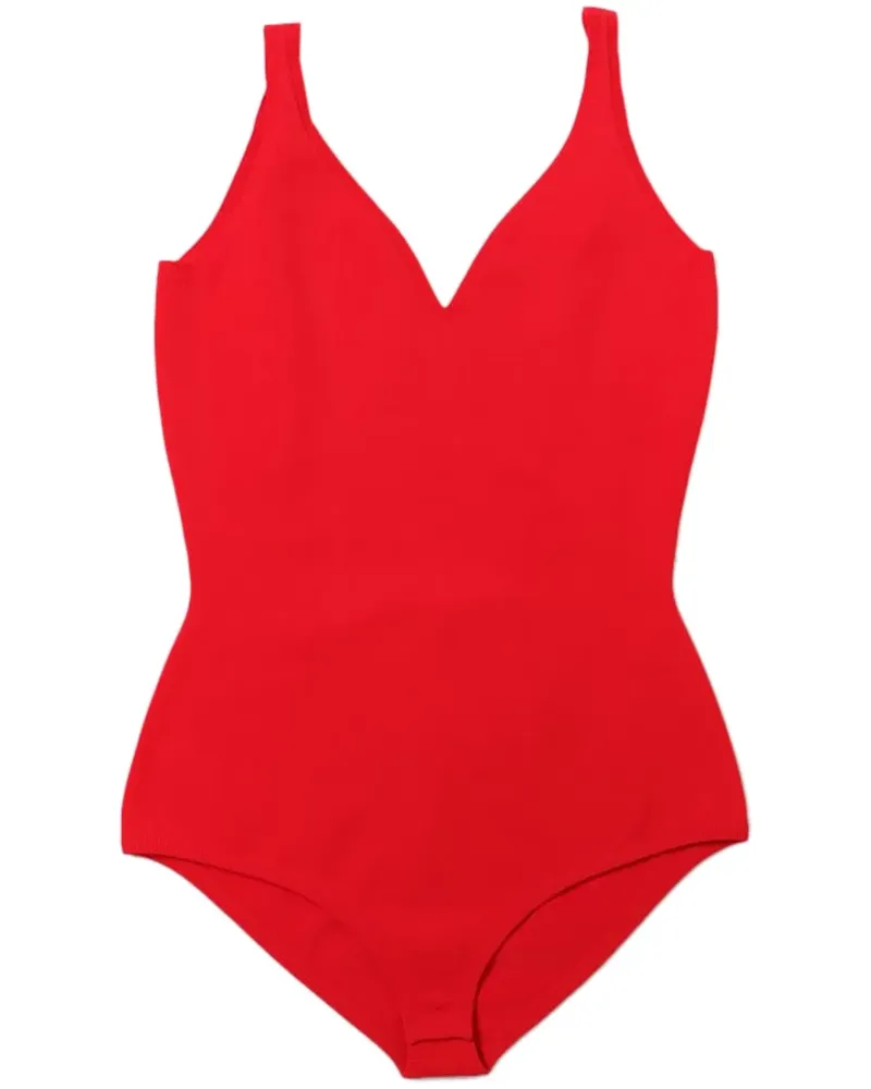 Alexander McQueen Body mit V-Ausschnitt - Rot Rot