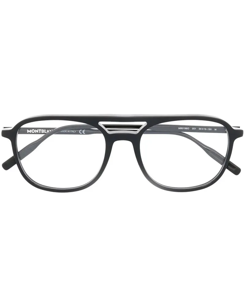 Montblanc Oversized-Brille mit Doppelsteg - Schwarz Schwarz