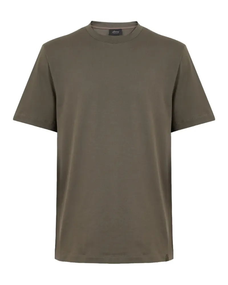 Brioni T-Shirt mit Logo-Etikett - Grün Grün