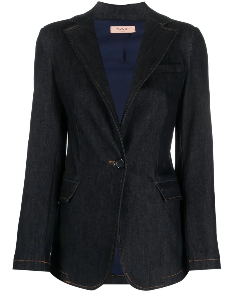 Twin-Set Einreihiger Blazer - Blau Blau