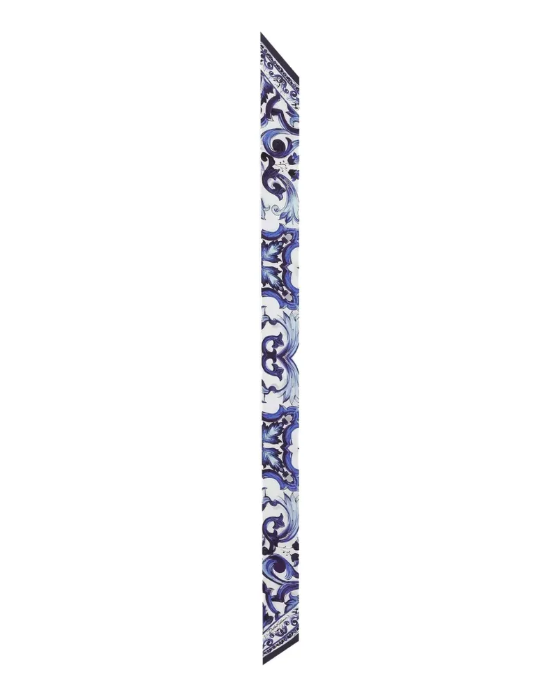 Dolce & Gabbana Schal mit Majolica-Print - Weiß Weiß