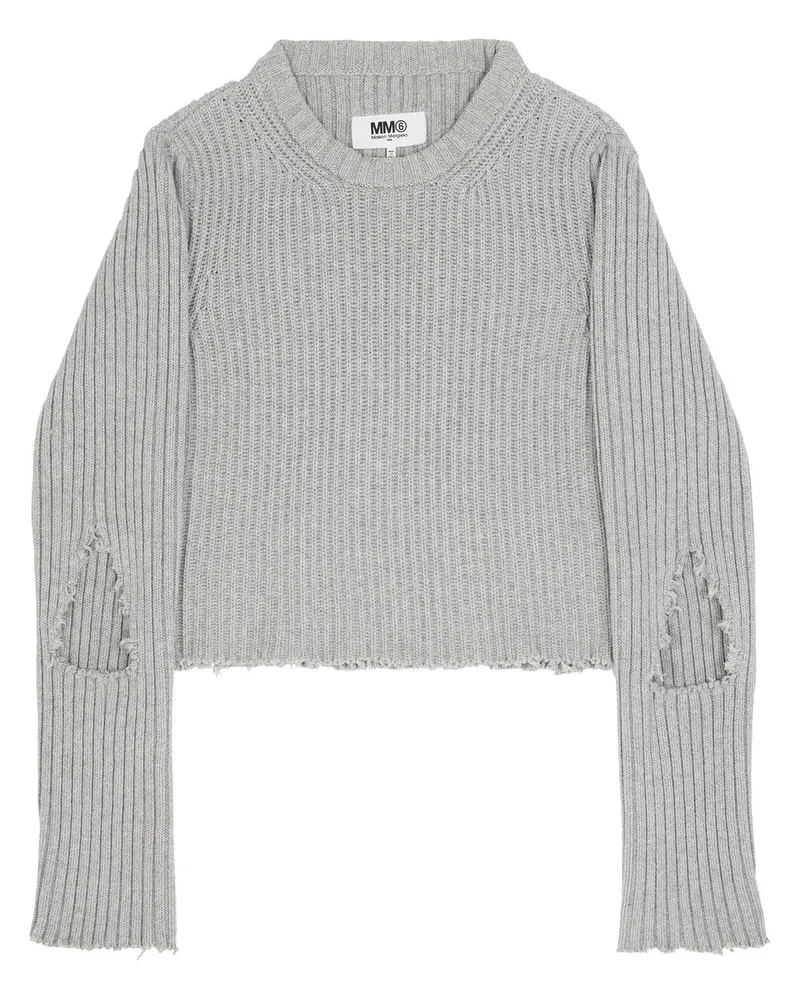 Maison Margiela Gerippter Pullover mit Cut-Out - Grau Grau
