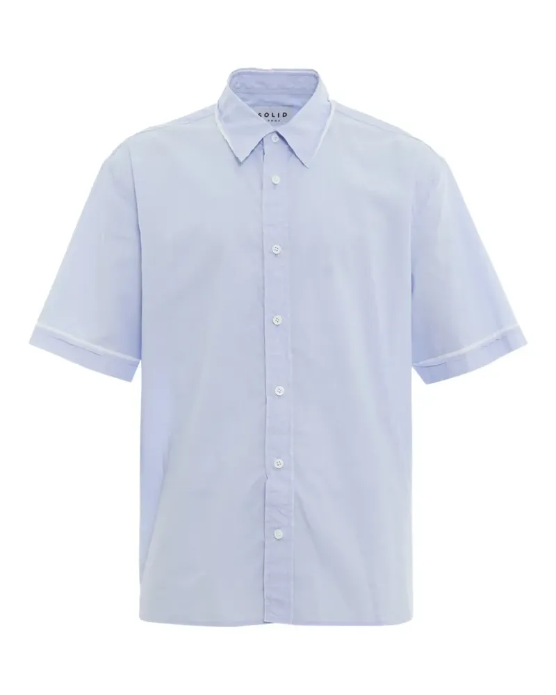 SOLID HOMME Kurzärmeliges Hemd mit Paspeln - Blau Blau