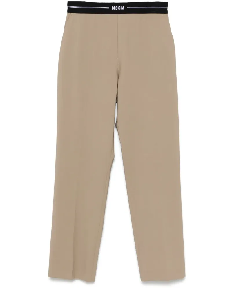 MSGM Hose mit Logo-Bund - Nude Nude