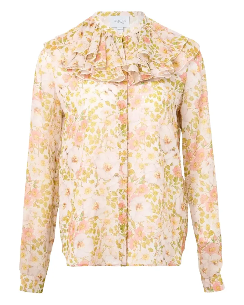 Giambattista Valli Georgette ruffled blouse - Rosa Rosa