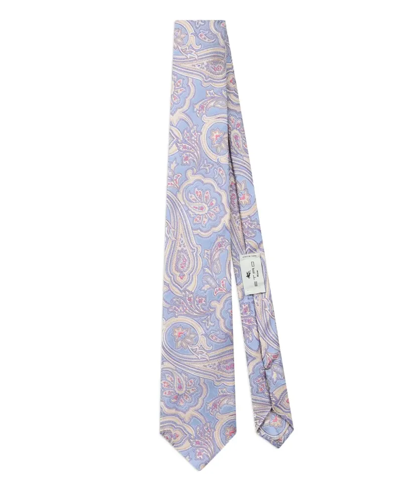 Etro Jacquard-Krawatte mit Paisleymuster - Blau Blau