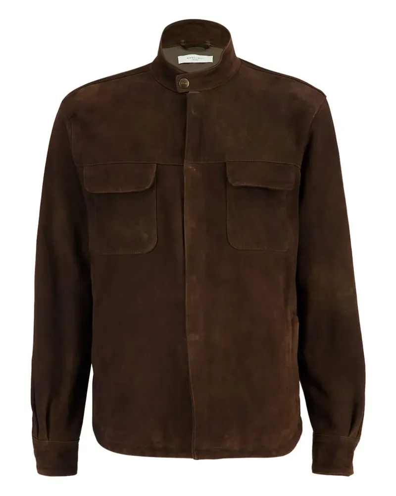 Boglioli flap-pocket suede jacket - Grün Grün
