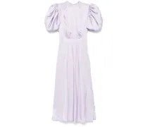 Puff-Midikleid aus Satin - Violett