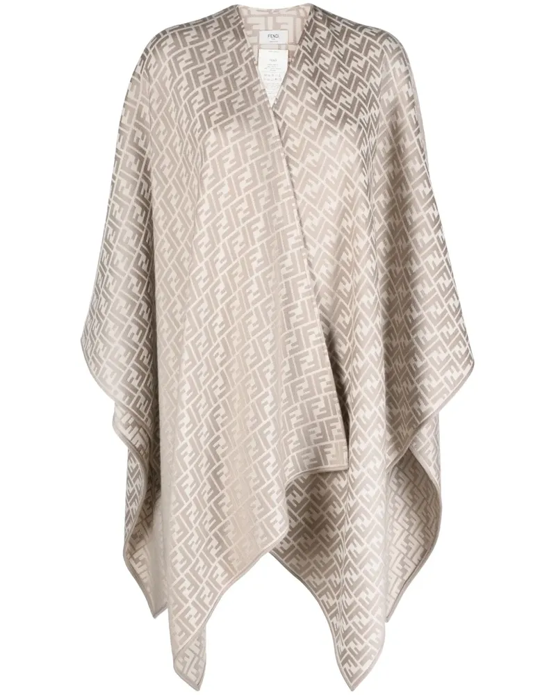 Fendi Gestricktes Cape mit FF - Nude Nude