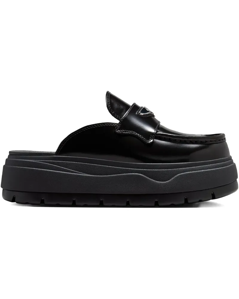 Jordan Black/Metallic Silver" Plateau-Loafer - Schwarz Schwarz