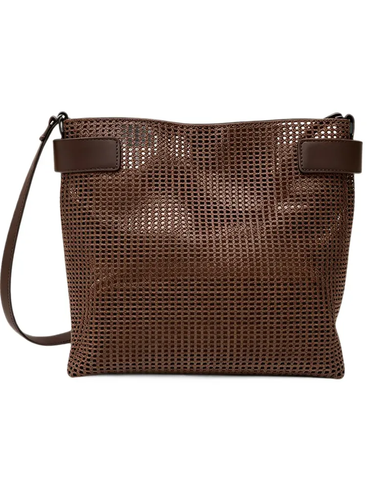 Brunello Cucinelli Perforierte Schultertasche - Braun Braun