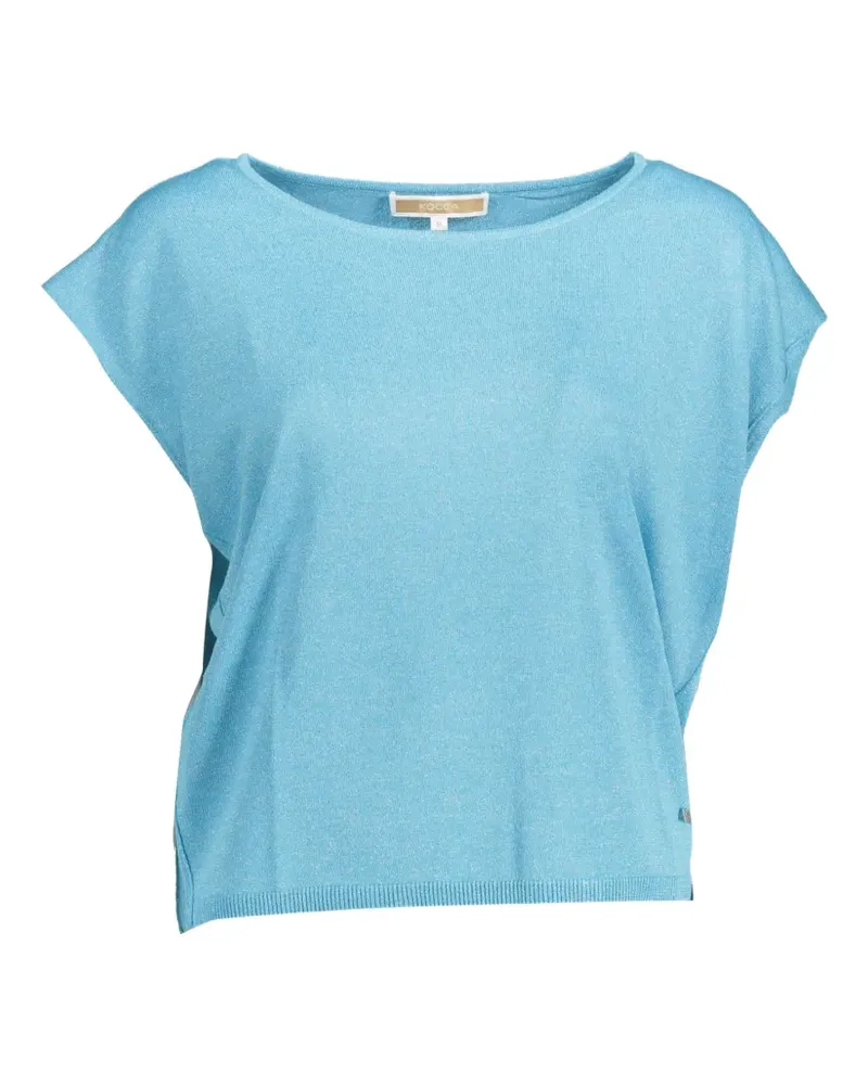 Kocca metallic-knit boat-neck top - Blau Blau