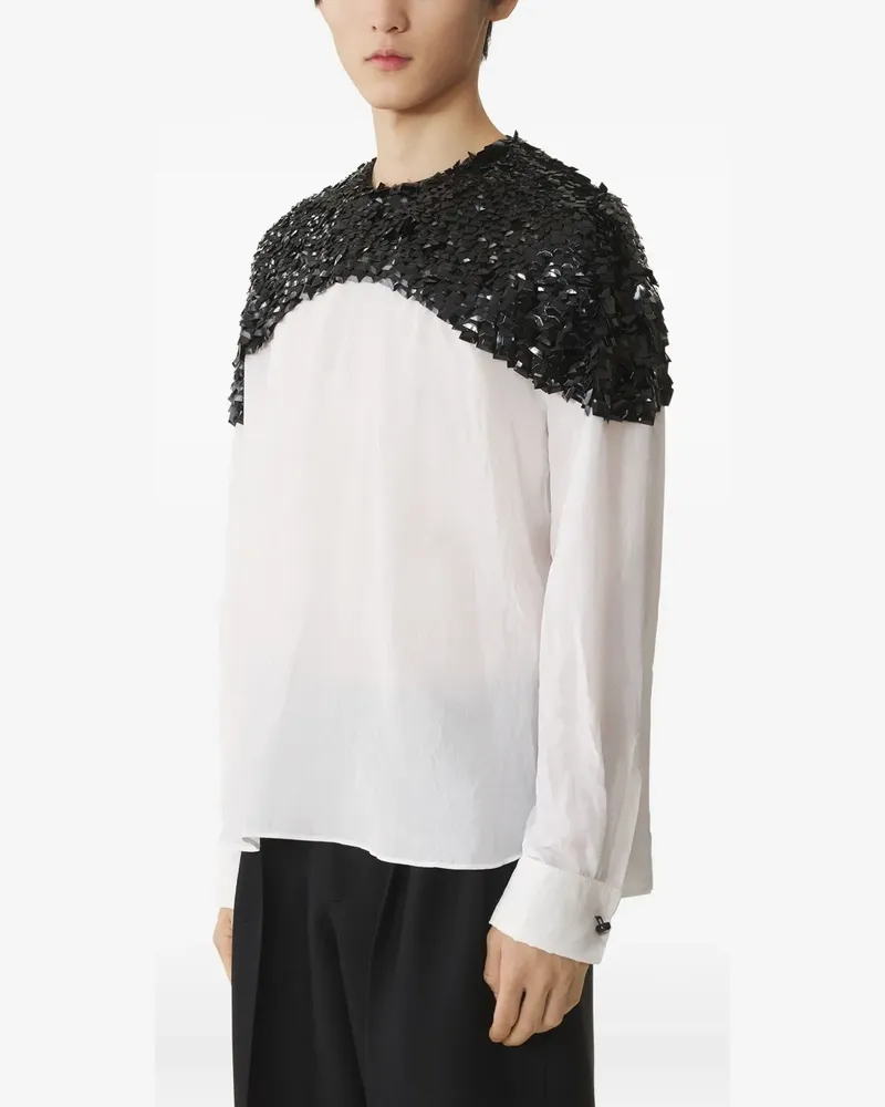Lanvin T-Shirt mit Paillettendetail - Weiß Weiß