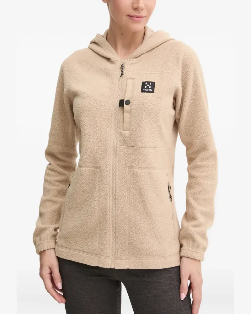 Haglöfs Malung Pile hooded zip-up jacket - Nude Nude