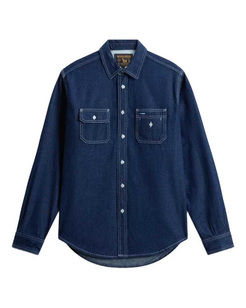 Woolrich contrast-stitch denim shirt - Blau Blau