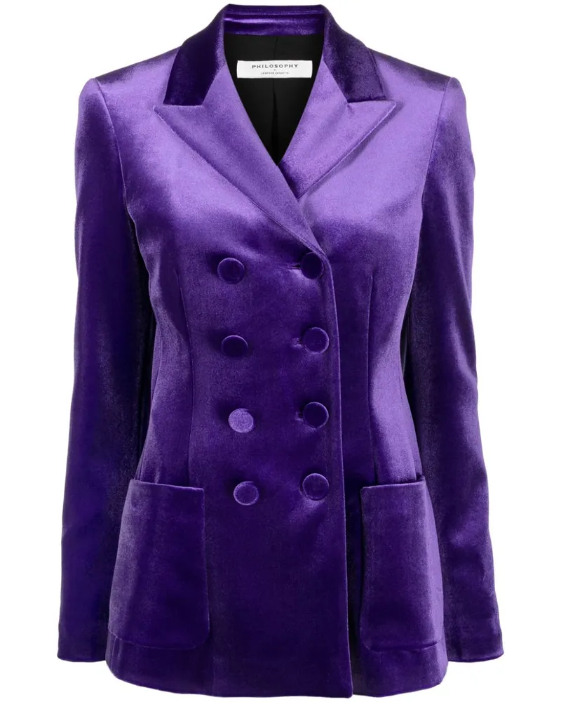 Philosophy Di Lorenzo Serafini Doppelreihiger Blazer aus Satin - Violett Violett