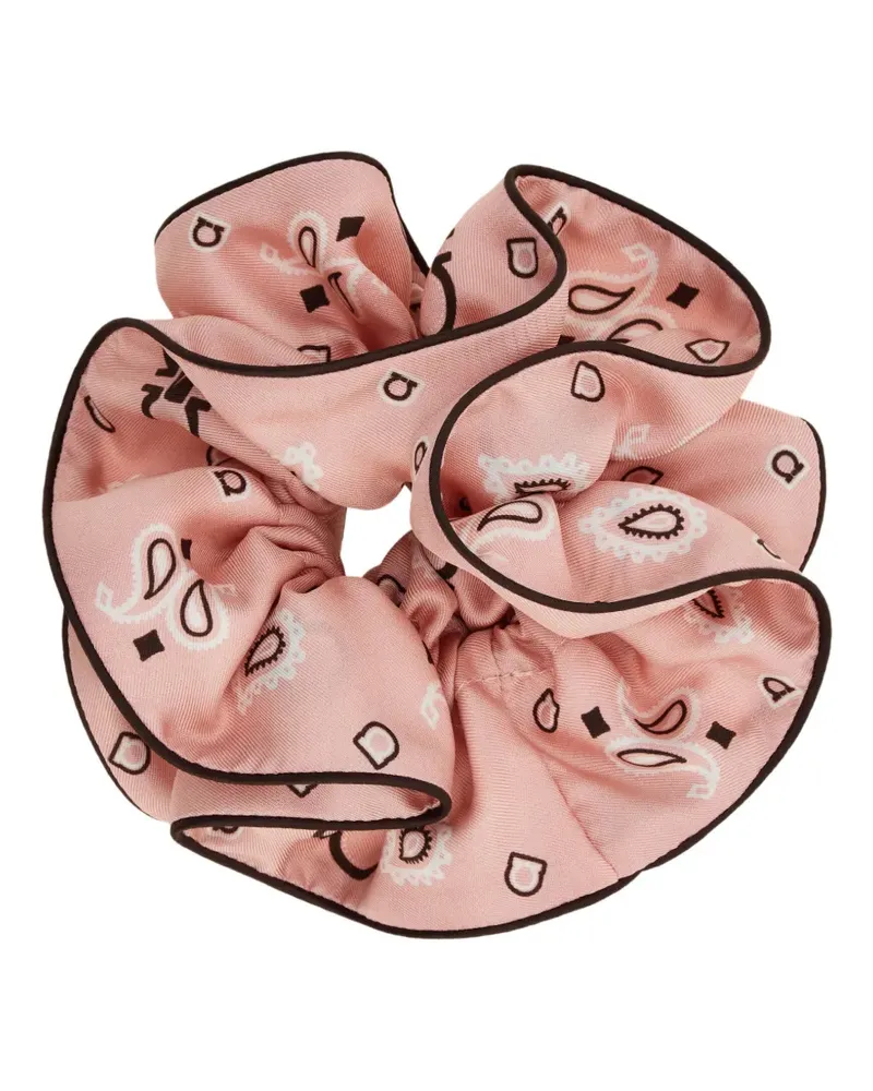 Ferragamo Arabesque print silk scrunchie - Rosa Rosa