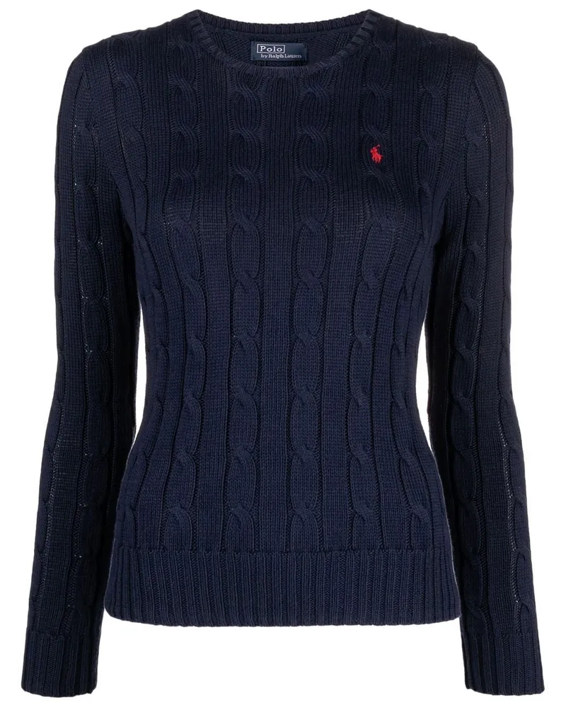 Ralph Lauren Polo Pony Pullover mit Zopfmuster - Blau Blau
