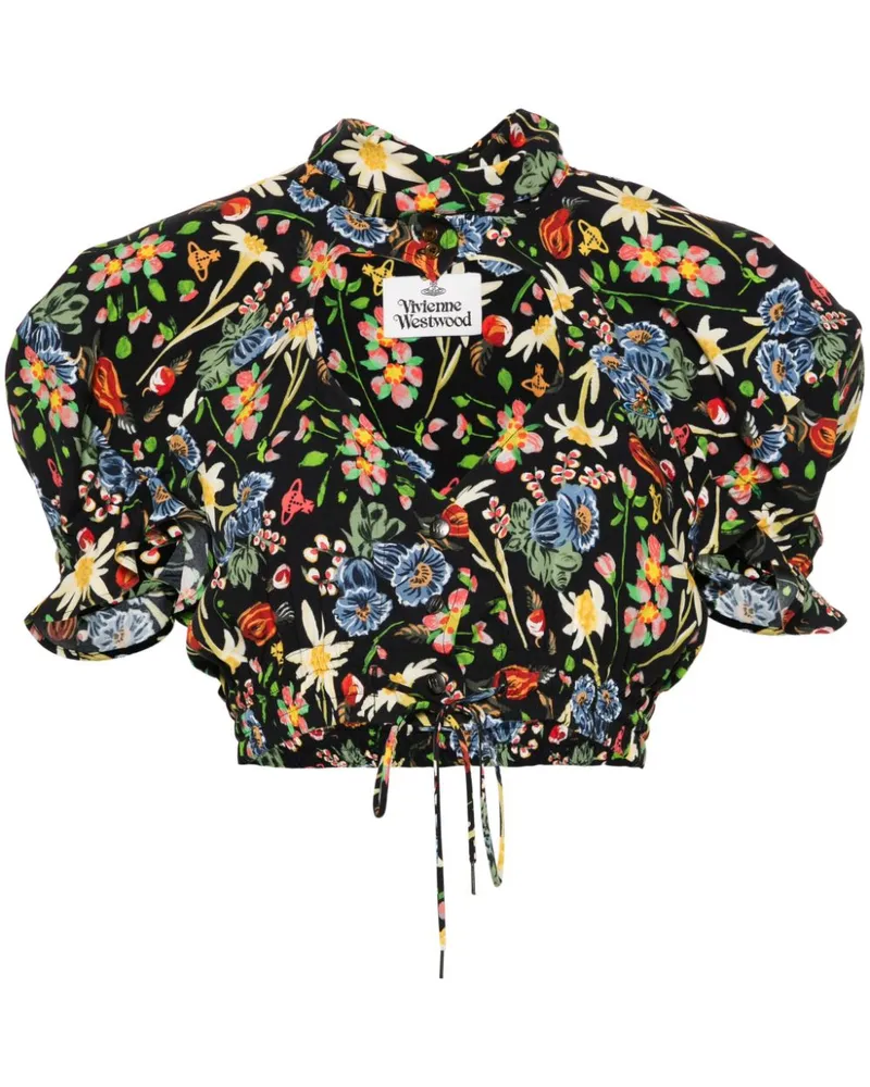 Vivienne Westwood Geblümte Cropped-Bluse - Schwarz Schwarz