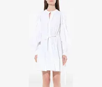 Kleid mit Raffung - Weiß