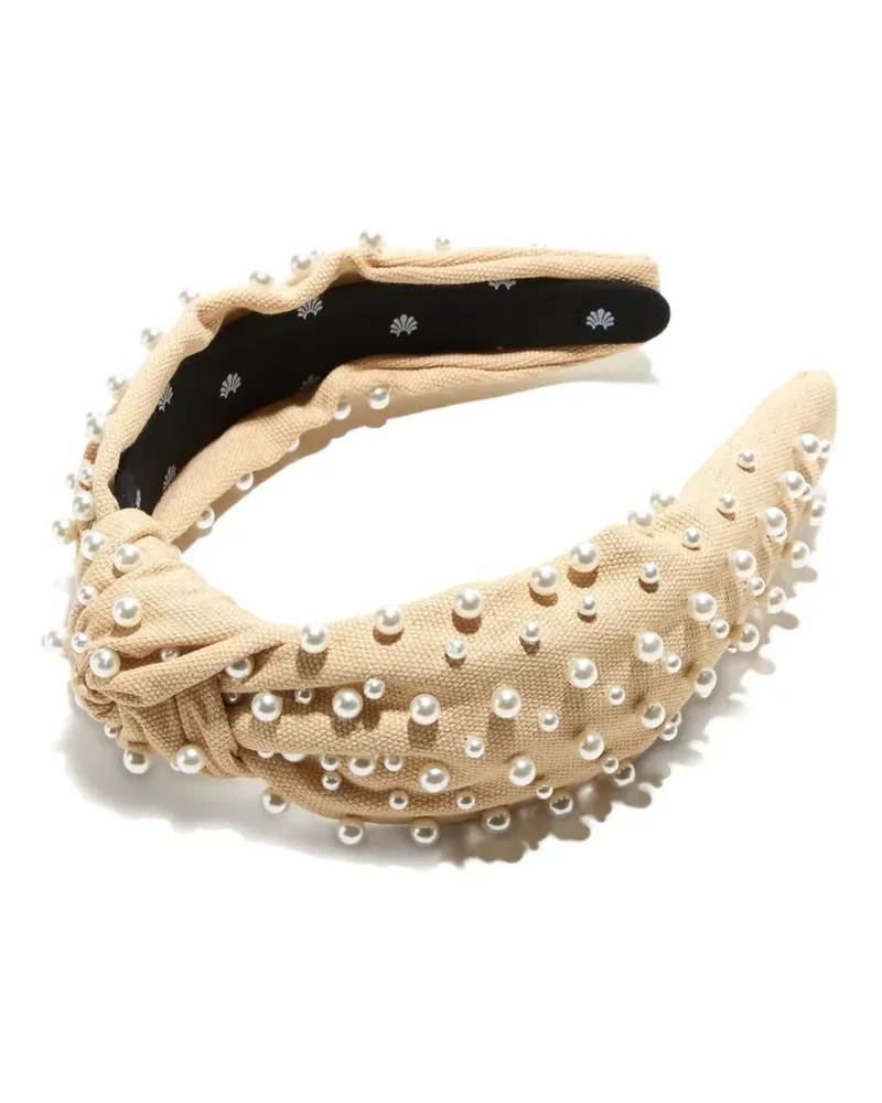 Lele Sadoughi pearl-embellished headband - Braun Braun