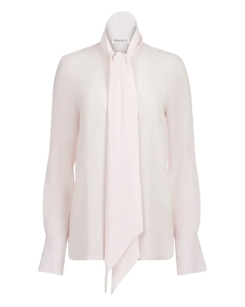 Nina Ricci Seidenhemd mit Schleifenkragen - Rosa Rosa