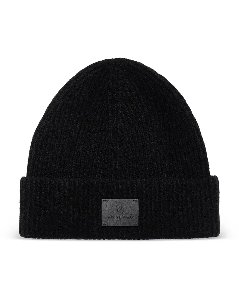 Anine Bing Gerippte Carley Beanie - Schwarz Schwarz