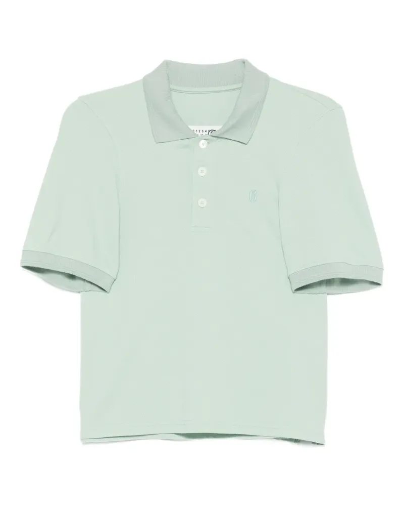 Maison Margiela embroidered-logo polo shirt - Grün Grün