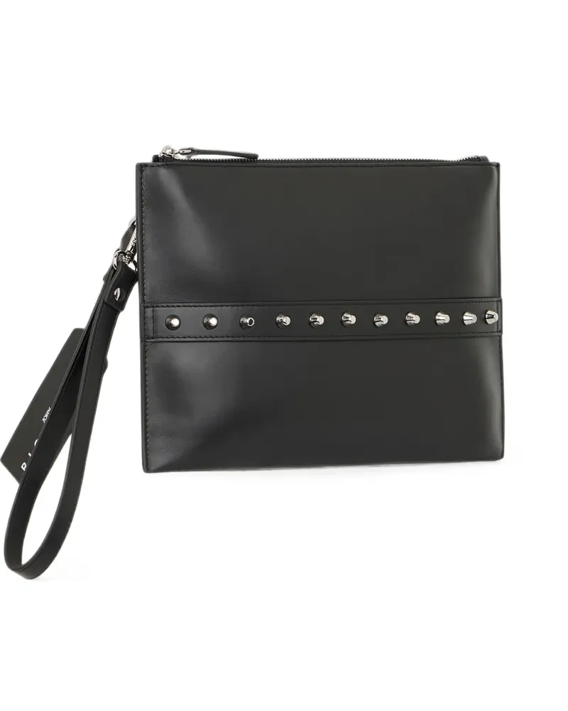 John Richmond Clutch mit Nieten - Schwarz Schwarz