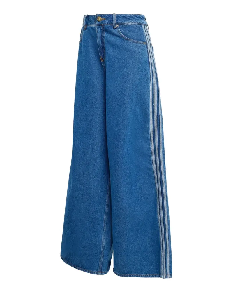 adidas stripe wide-leg jeans - Blau Blau