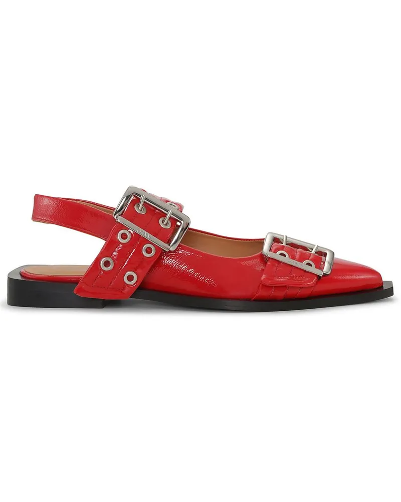 Ganni Ballerinas aus Leder 20mm - Rot Rot