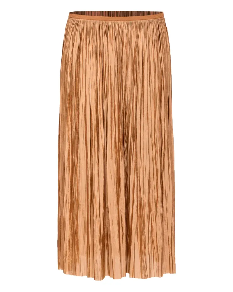 Roberto Collina pleated elasticated midi skirt - Braun Braun