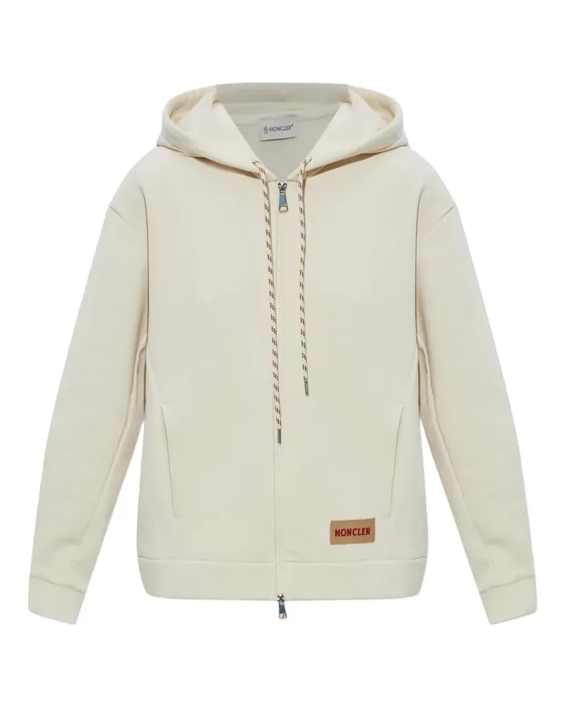 Moncler Hoodie mit Logo-Patch - Nude Nude